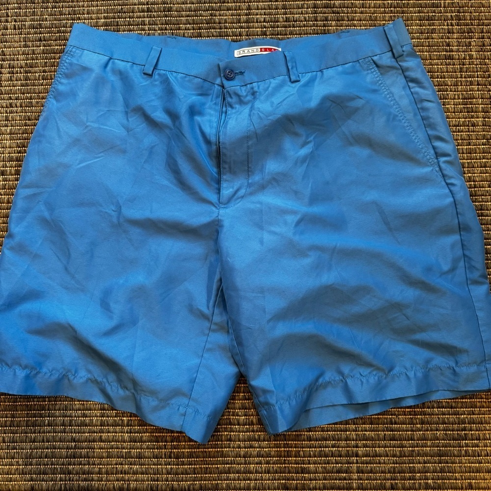 Grand Slam Men's Vibrant Blue Flat Front Shorts